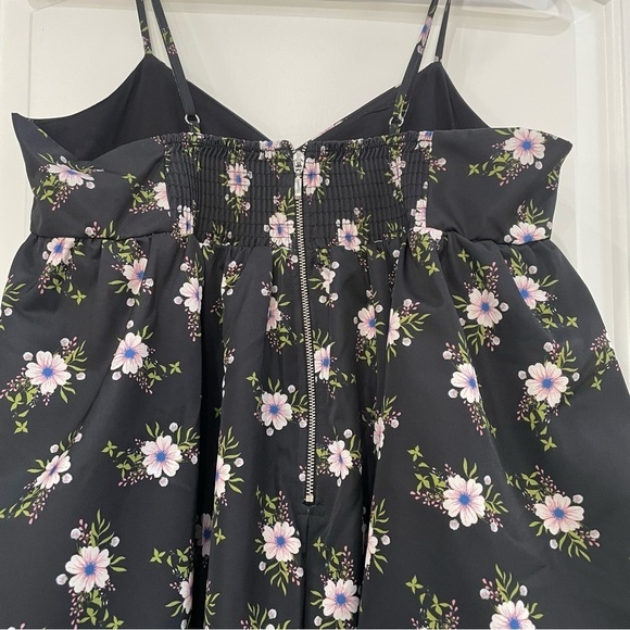 NWT Free People Black Floral Bubble Babdydoll Dress Size L - Picture 8 of 12
